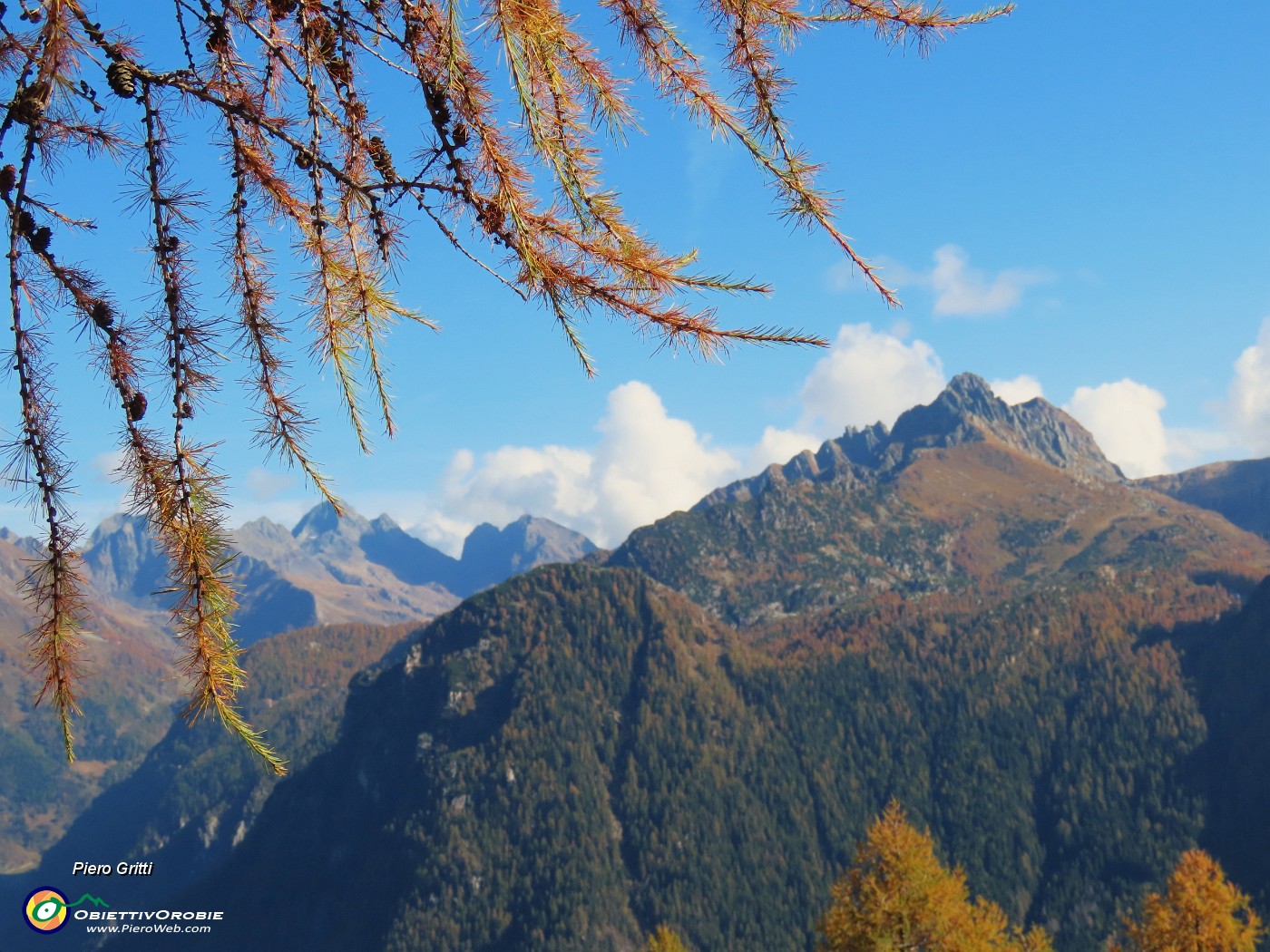 36 Spettacolo di panorami e di larici colorati d'autunno.JPG